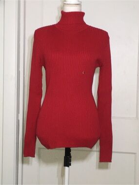 GAP Red Ribbed Turtleneck Sweater